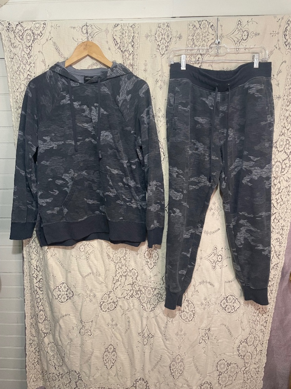 Athletic Works: dark camo hoodie and jogger set